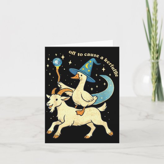 Off To Cause A Kerfuffle Funny Chaotic Weird Anima Karte (Vorderseite)