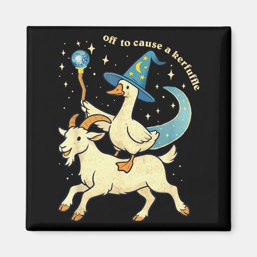 Off To Cause A Kerfuffle Funny Chaotic Weird Anima Magnet (Vorne)