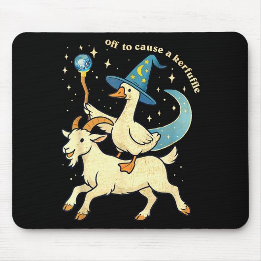 Off To Cause A Kerfuffle Funny Chaotic Weird Anima Mousepad (Vorne)