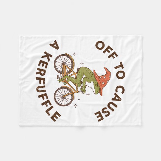 Off To Cause A Kerfuffle Funny Cowboy Frog Meme  Fleecedecke (Vorderseite (Horizontal))