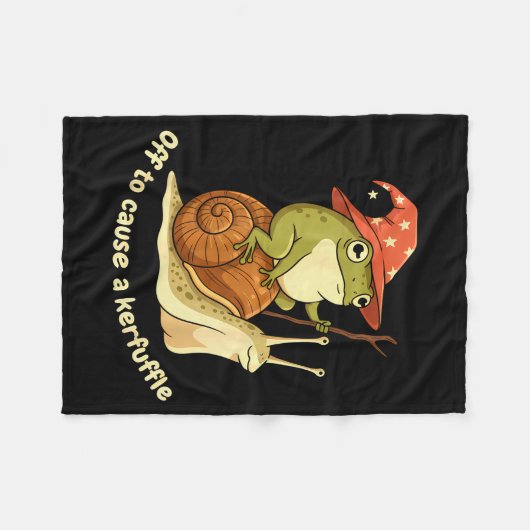 Off To Cause A Kerfuffle Funny Cowboy Frog Meme Fleecedecke (Vorderseite (Horizontal))