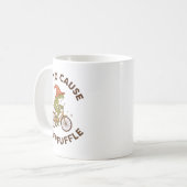 Off To Cause A Kerfuffle Funny Cowboy Frog Meme Kaffeetasse (Vorderseite Links)