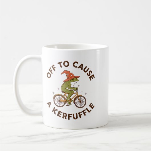 Off To Cause A Kerfuffle Funny Cowboy Frog Meme Kaffeetasse (Links)
