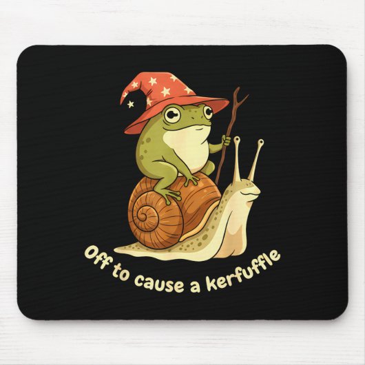 Off To Cause A Kerfuffle Funny Cowboy Frog Meme Mousepad (Vorne)