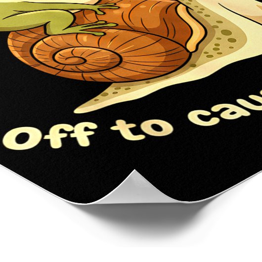 Off To Cause A Kerfuffle Funny Cowboy Frog Meme Poster (Ecke)