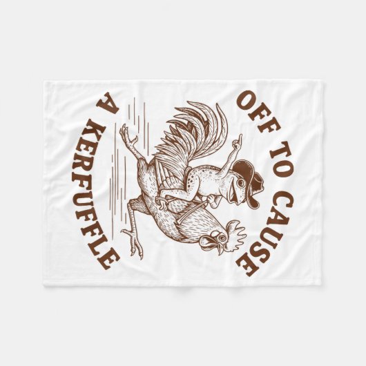 Off To Cause A Kerfuffle Funny Cowboy Frog Riding Fleecedecke (Vorderseite (Horizontal))