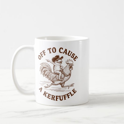 Off To Cause A Kerfuffle Funny Cowboy Frog Riding Kaffeetasse (Links)