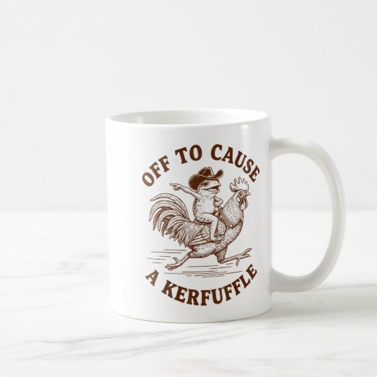 Off To Cause A Kerfuffle Funny Cowboy Frog Riding Kaffeetasse (Rechts)