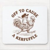 Off To Cause A Kerfuffle Funny Cowboy Frog Riding Mousepad (Vorne)