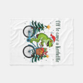 Off To Cause A Kerfuffle Funny Frog Santa Christma Fleecedecke (Vorderseite (Horizontal))