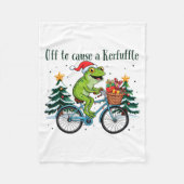 Off To Cause A Kerfuffle Funny Frog Santa Christma Fleecedecke (Vorderseite)