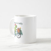 Off To Cause A Kerfuffle Funny Frog Santa Christma Kaffeetasse (Vorderseite Links)