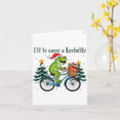 Off To Cause A Kerfuffle Funny Frog Santa Christma Karte (Gelbe Blume)