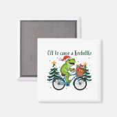 Off To Cause A Kerfuffle Funny Frog Santa Christma Magnet (Vorderseite/Rückseite)