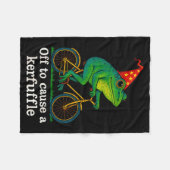 Off To Cause A Kerfuffle Funny Frog Wizard Bicycle Fleecedecke (Vorderseite (Horizontal))