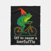Off To Cause A Kerfuffle Funny Frog Wizard Bicycle Fleecedecke (Vorderseite)