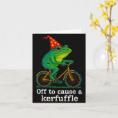 Off To Cause A Kerfuffle Funny Frog Wizard Bicycle Karte (Gelbe Blume)