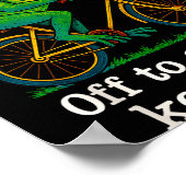 Off To Cause A Kerfuffle Funny Frog Wizard Bicycle Poster (Ecke)