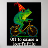 Off To Cause A Kerfuffle Funny Frog Wizard Bicycle Poster (Vorne)