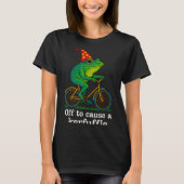Off To Cause A Kerfuffle Funny Frog Wizard Bicycle T-Shirt (Vorderseite)