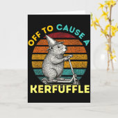 Off To Cause A Kerfuffle Funny Groundhog Riding Sc Karte (Gelbe Blume)