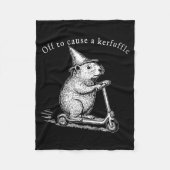 Off To Cause A Kerfuffle, Funny Groundhog Scooter Fleecedecke (Vorderseite)