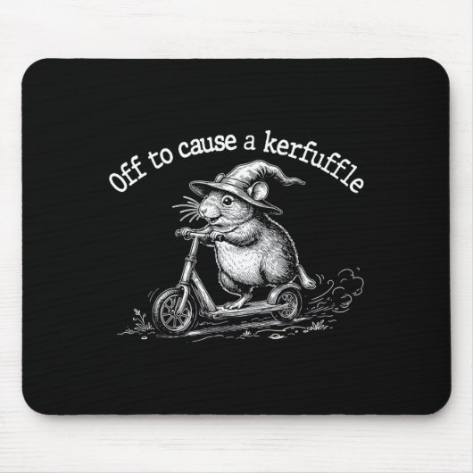 Off To Cause A Kerfuffle Funny Groundhog Scooter M Mousepad (Vorne)
