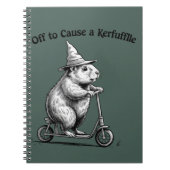 Off To Cause A Kerfuffle Funny Groundhog Scooter Notizblock (Vorderseite)
