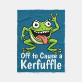 Off To Cause A Kerfuffle Funny Meme Frog Mischief  Fleecedecke (Vorderseite)