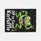 Off To Cause A Kerfuffle Funny Meme Frog Mischief Fleecedecke (Vorderseite (Horizontal))