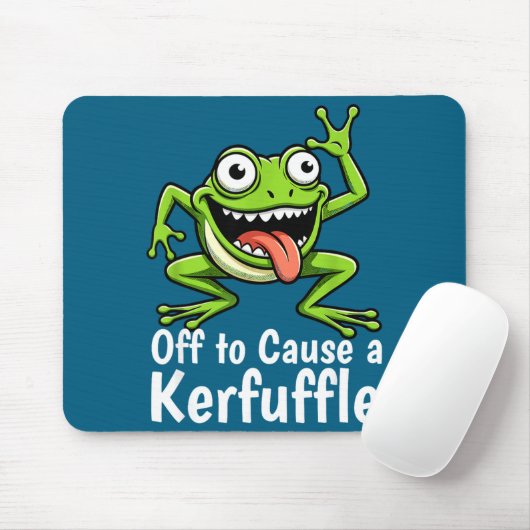 Off To Cause A Kerfuffle Funny Meme Frog Mischief  Mousepad (Mit Mouse)