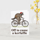 Off To Cause A Kerfuffle Funny Raccoon Meme Boys M Karte (Gelbe Blume)