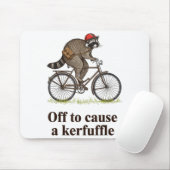 Off To Cause A Kerfuffle Funny Raccoon Meme Boys M Mousepad (Mit Mouse)