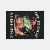 Off To Cause A Kerfuffle Whimsical Wizard Frog Mem Fleecedecke (Vorderseite (Horizontal))