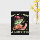 Off To Cause A Kerfuffle Whimsical Wizard Frog Mem Karte (Gelbe Blume)