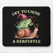 Off To Cause A Kerfuffle Whimsical Wizard Frog Mem Mousepad (Vorne)
