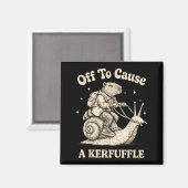 Off to cause a kerfuffle wizard whimsical capybara magnet (Vorderseite/Rückseite)