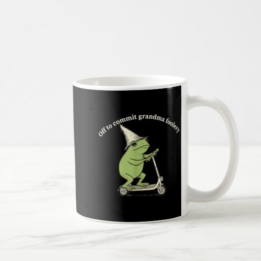 Off To Commit Grandma Foolery Funny Frog Meme  Kaffeetasse (Rechts)