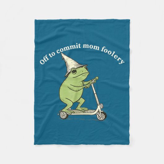 Off To Commit Mom Foolery Funny Frog Meme Fleecedecke (Vorderseite)