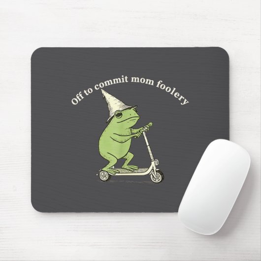 Off To Commit Mom Foolery Funny Frog Meme Mousepad (Mit Mouse)