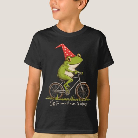 Off To Commit Mom Foolery Funny Frog Meme  T-Shirt (Vorderseite)