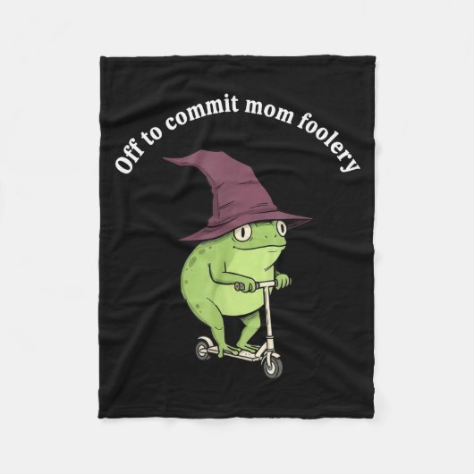 Off To Commit Mom Foolery Funny Frog Mom Humor Fleecedecke (Vorderseite)