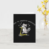 Off To Improve Mobility Funny Raccoon Pt Physical Karte (Gelbe Blume)