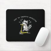 Off To Improve Mobility Funny Raccoon Pt Physical Mousepad (Mit Mouse)