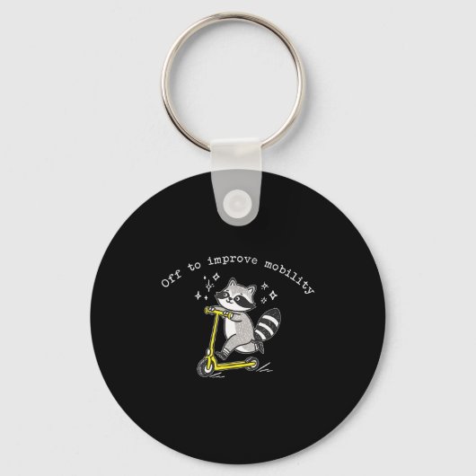 Off To Improve Mobility Funny Raccoon Pt Physical Schlüsselanhänger (Vorderseite)