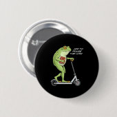 Off To Praise D Lord Funny Frog Christian Meme  Button (Vorne & Hinten)