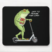 Off To Praise D Lord Funny Frog Christian Meme  Mousepad (Vorne)