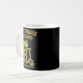 Off To Praise The Lord Frog Christian Kaffeetasse (Vorderseite Links)
