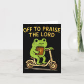 Off To Praise The Lord Frog Christian Karte (Vorderseite)