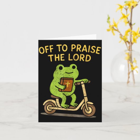 Off To Praise The Lord Frog Christian Karte (Gelbe Blume)